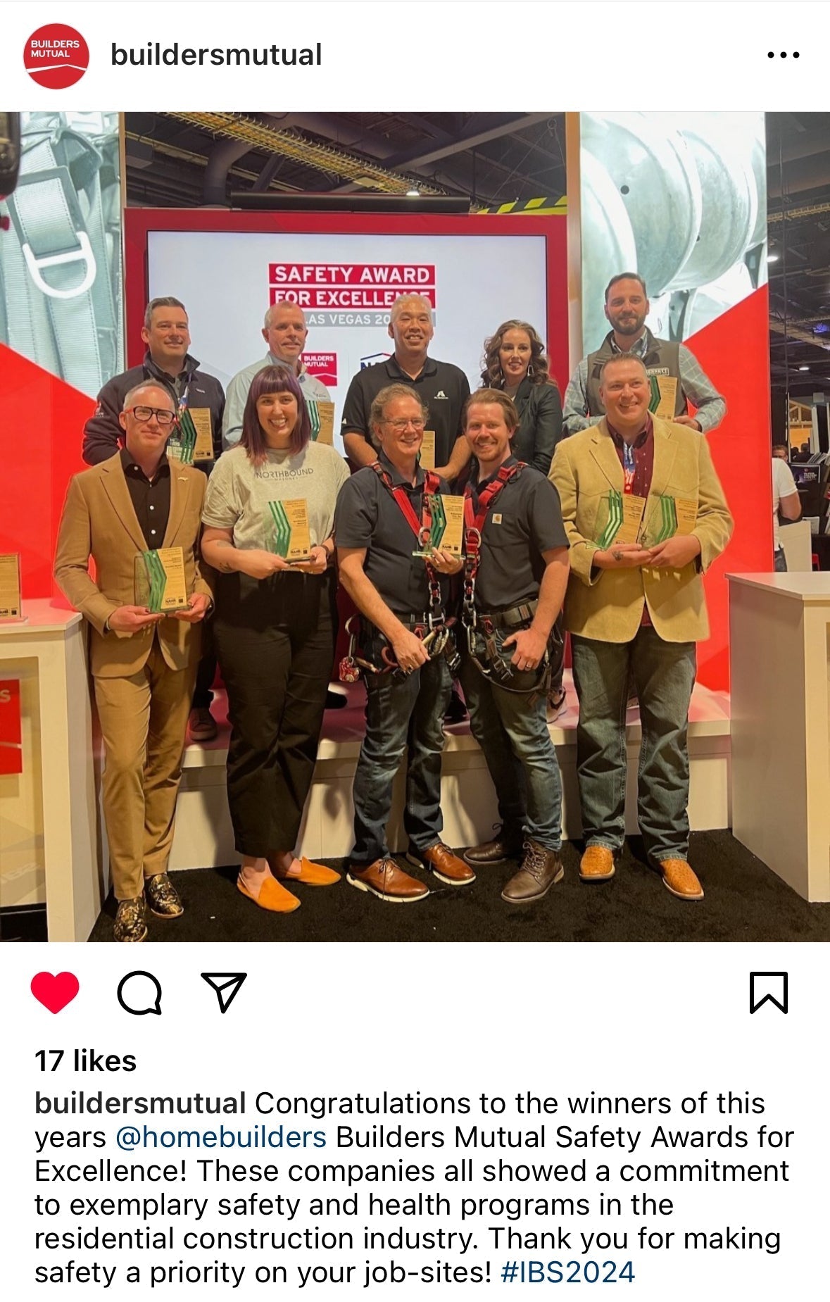 Winners of Job-SiteSAFE Awards and Builders Mutual