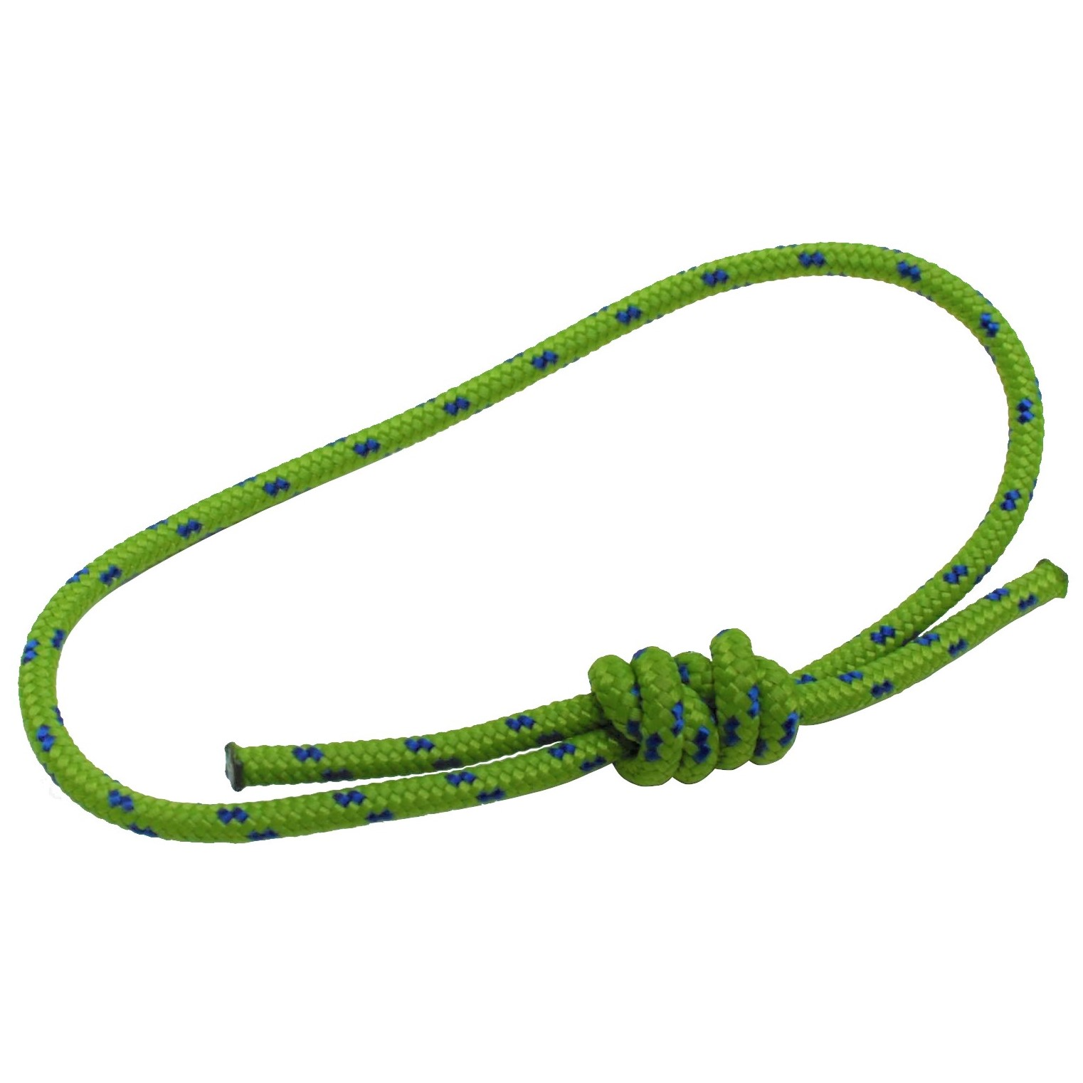 A green line thrower loop with blue dots on the surface to hold PPE accessories on your roofing harness with Eveook fall protection system