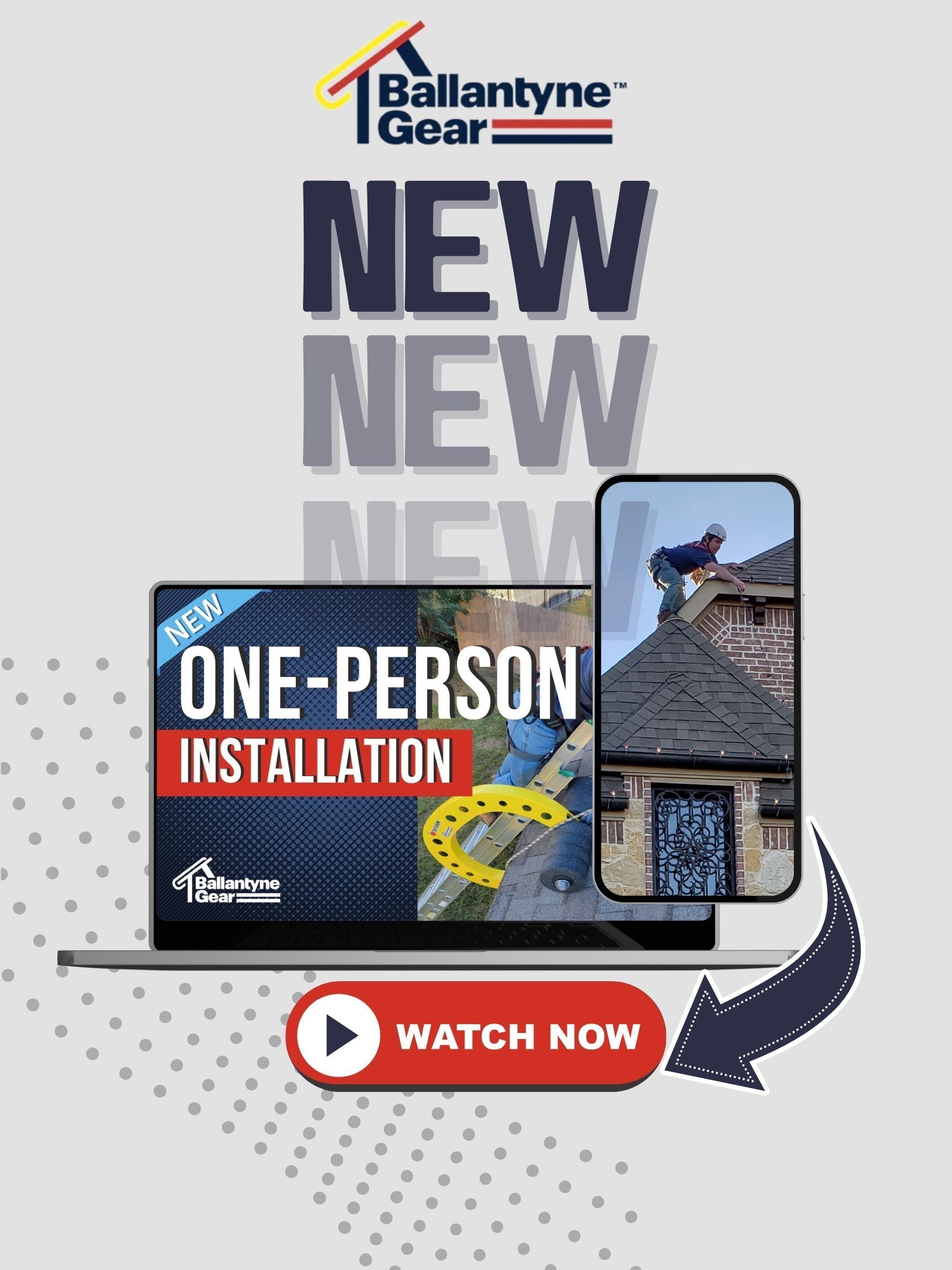 announcement for one-person installation of Eveook Fall Protection System