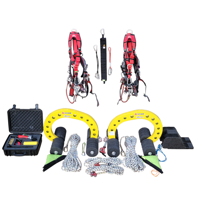 Eveook Non-Penetrating Anchor Line Fall Protection System - For up to 4 users - Includes harnesses and gear for 2 users. Exceeds ANSI & OSHA
